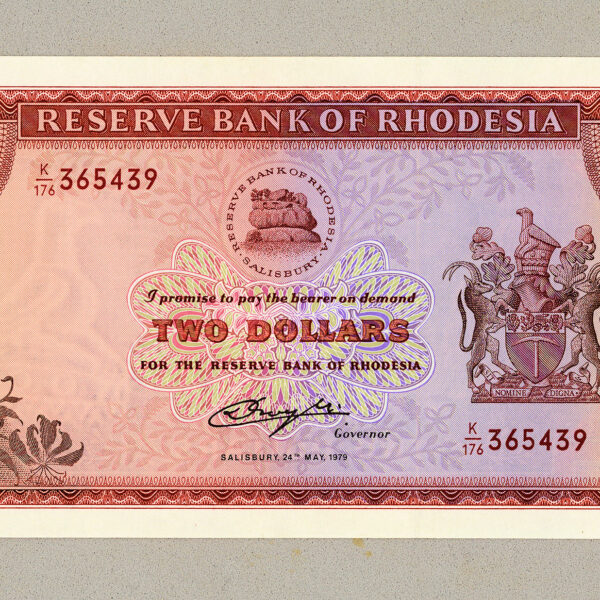 Rhodesia 2 Dollar 1979 Pick # 39b UNC