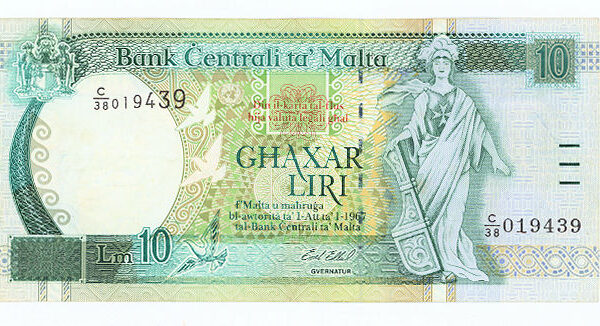 MALTA 10 Liri 1994 EF - ççt banknot