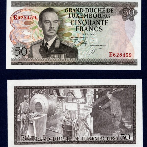 LUXEMBOURG 50 Francs 1972 Pick # 55b - UNC