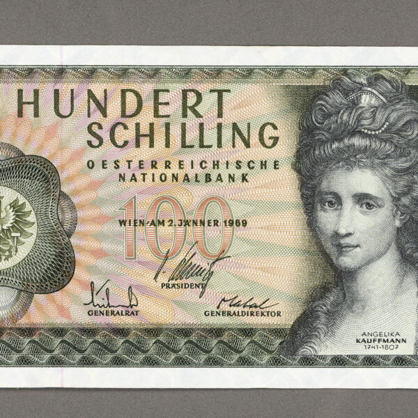 AVUSTURYA 100 Shilling 1969 Erste Auflage (ilk basim) ÇİLALTI banknot *SATILDI - OUT OF STOCK