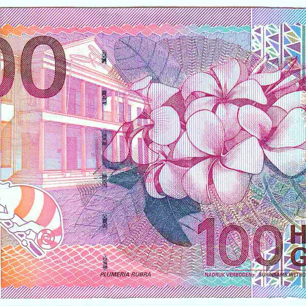 SURINAME Central Bank Muntbilijet 100 Gulden UNC *çil