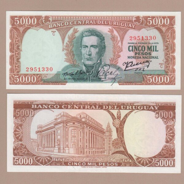 URUGUAY Banco Central 5000 Pesos UNC - Çil