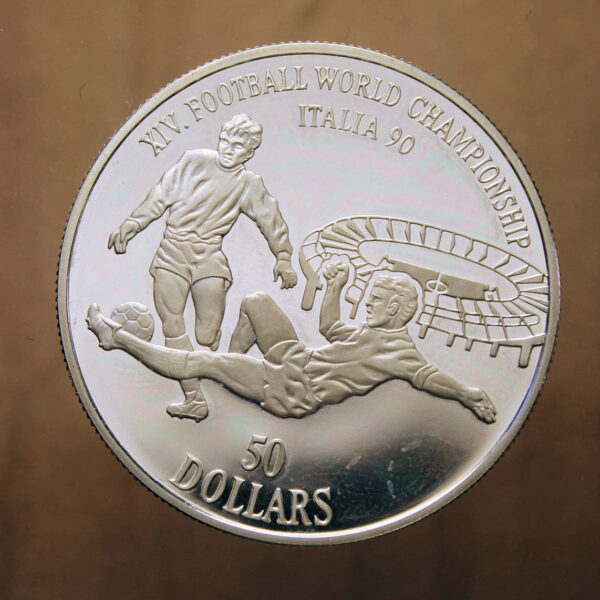 COOK ISLAND 50 Dollars 1990 WM Italia *Silver SATILDI - OUT OF STOCK