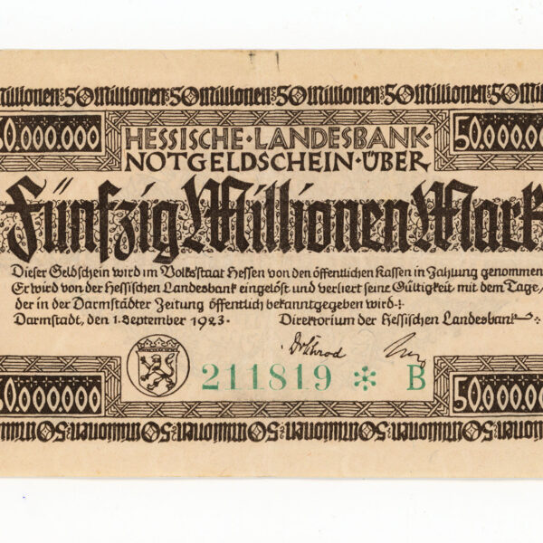 Deutschland ALMANYA 50 Milyon Mark 1923 çilaltı