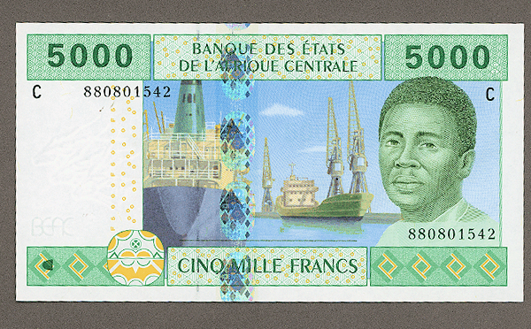 CHAD *MERKEZİ AFRİKA C= ÇAD - 5000 FRANK 2002 YILI ÇİL - UNC *SATILDI - OUT OF STOCK