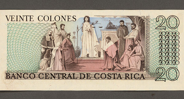 COSTARICA Kostarika 20 Colones 1981 çil banknot