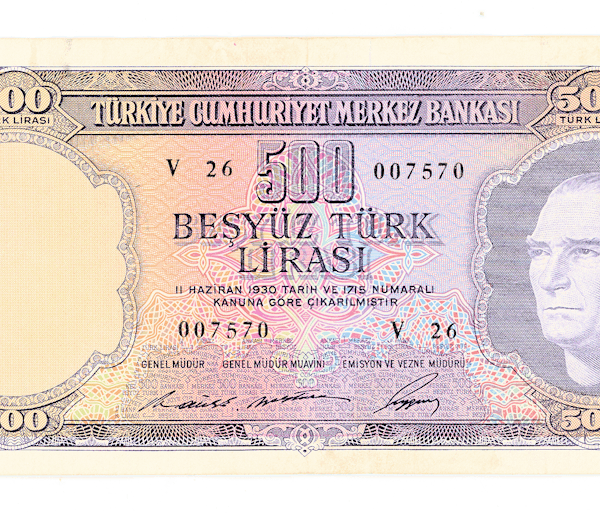 5. Emisyon 500 Lira 1968-1976 Pick#183 *VF – 4. Tertip *çt