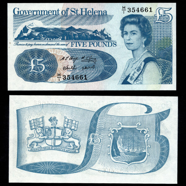 St. HELENA 5 Pounds ND(1998) w/Queen Kraliçe Pick # 11a - UNC *çil