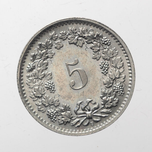 Isviçre Switzerland 5 Rappen (beyaz) 1967 Nikel *çil