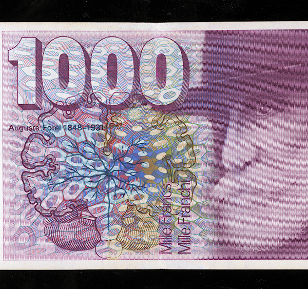 SWITZERLAND SCHWEIZ 1000 Francs 1987 Auguste Forel - aUNC/EF