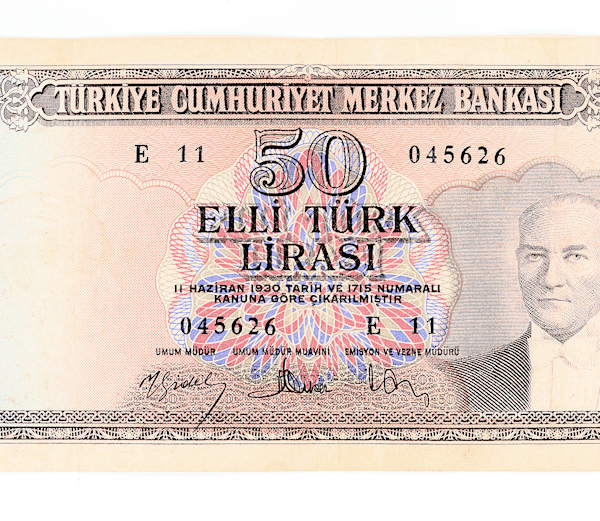 5. Emisyon 50 Lira 1960 *ND (1979) 5th Emis. 5.tertip Pick#166 VF *çt *SATILDI - OUT OF STOCK