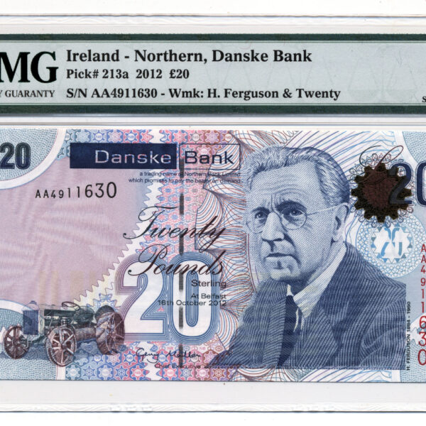 NORTHERN IRELAND 20 Pounds 2012 Pick # 213a Danske Bank PMG 68 EPQ UNC