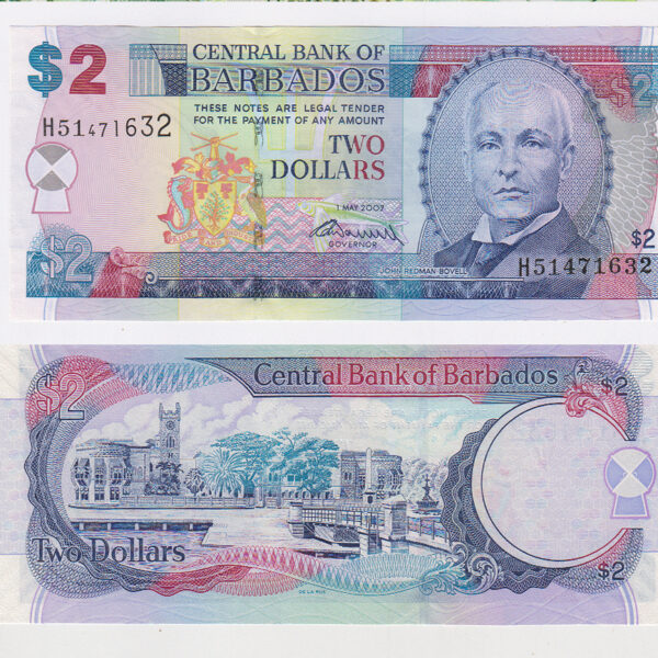 BARBADOS 2 Dollars ND (2007) UNC