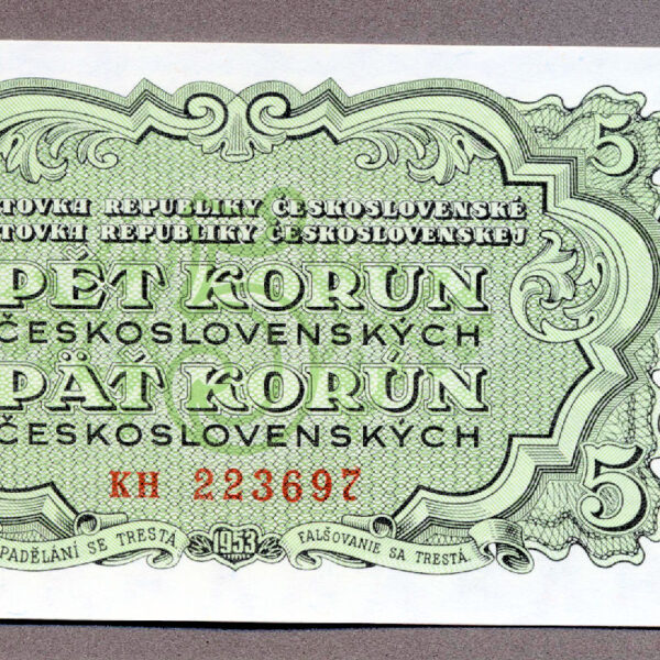 Çekoslavakya CZECHOSLOVAKIA 5 Korun 1953 - UNC
