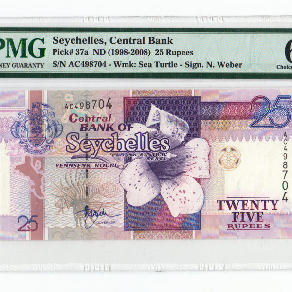 SEYCHELLES 25 Rupees ND (1998-2008) Pick # 37a PMG 64 EPQ - UNC