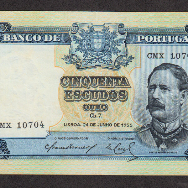 PORTUGAL Portekiz 50 Escudos 1955 Pick#160 EF - ççt *SATILDI - OUT OF STOCK