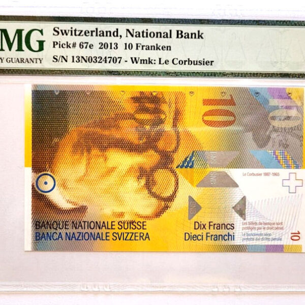 SWITZERLAND 10 Francs 2013 PMG 67 EPQ - UNC