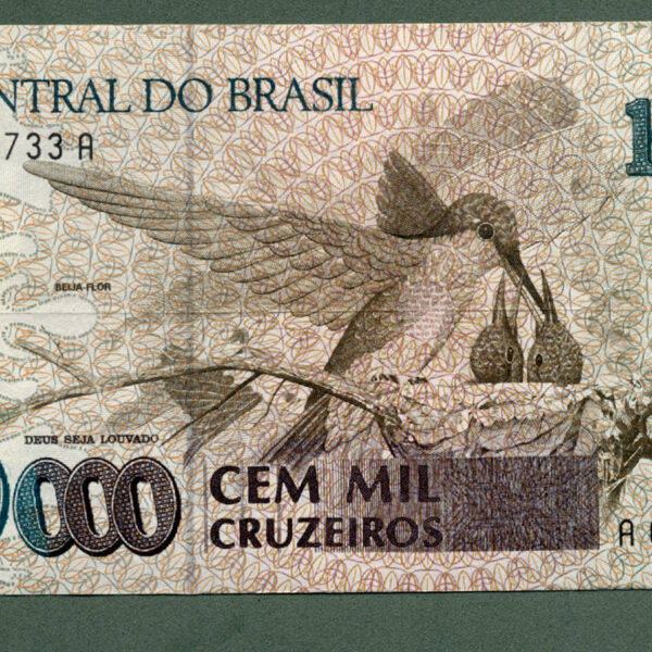 BRASIL Brezilya 100 000 Cruzeiros UNC*çil