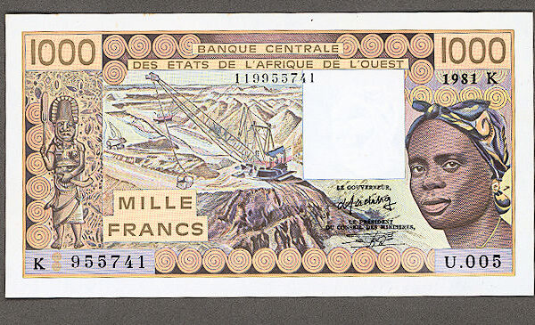 West African States, K Senegal, 1000 Francs 1981, UNC, çil banknot *SATILDI - OUT OF STOCK