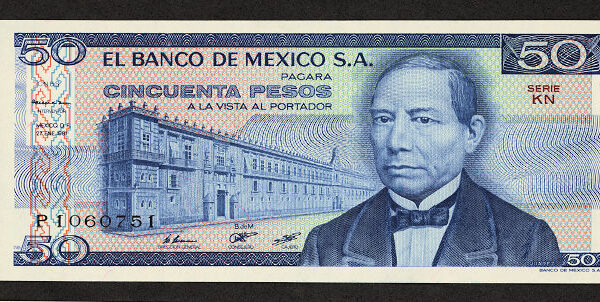 MEXICO 50 Pesos 1978 Pick#67a UNC çil banknot