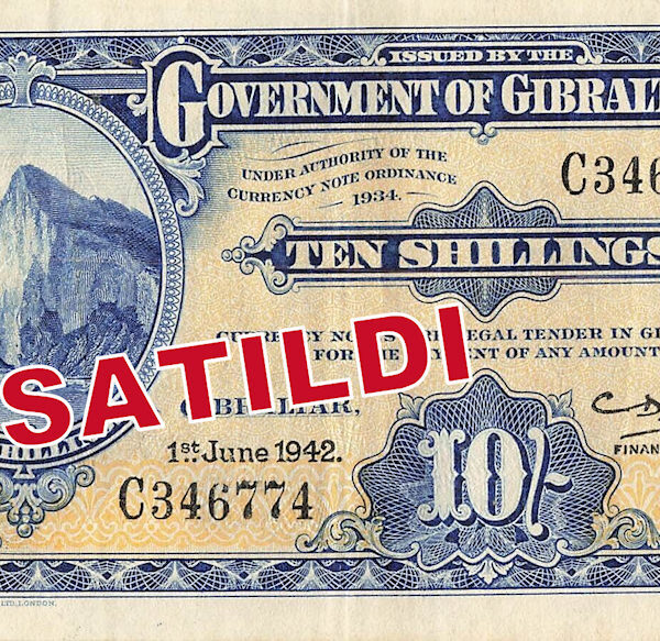 Gibraltar 10 Shillings 1942 XF (sold out) CEBELITARIK
