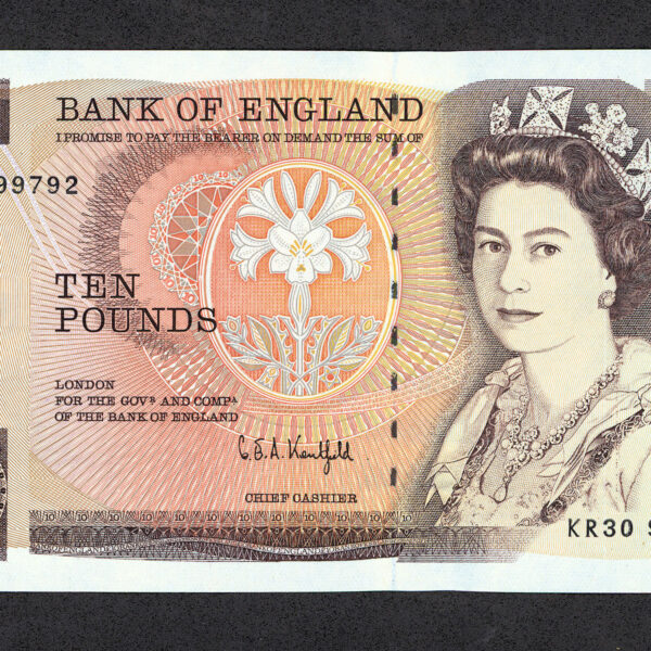 Great Britain 10 Pounds 1991-92 Pick#379f W/ Queen Unc Çil *kraliçe Banknot