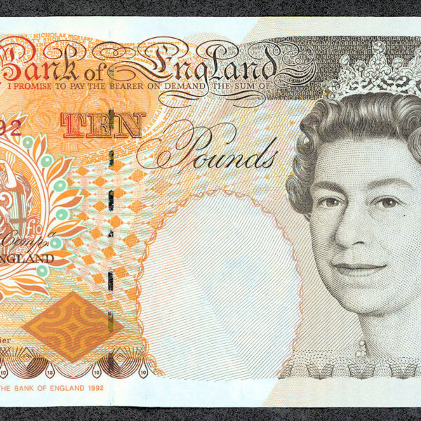 Great Britain 10 Pounds 1993 Pick#386 W/ Queen Unc Çil *kraliçe Banknot *SATILDI - OUT OF STOCK