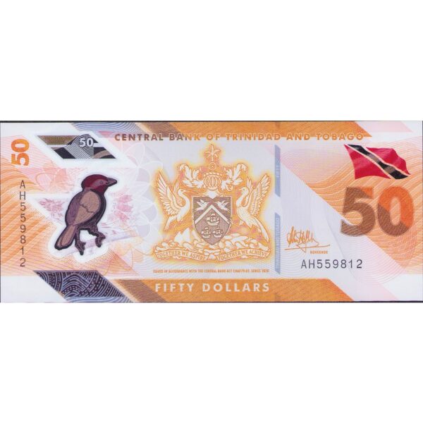 Trinidad & Tobago 50 Dolar 2020 Polymer Çil Banknot