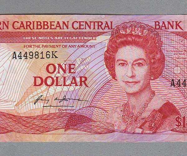 EASTERN CARIBBEAN CENTRAL BANK 1 Dollar ND (1985-88) Pick # 17 - UNC