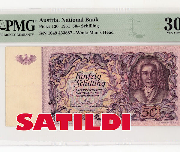 AUSTRIA ÖSTERREICH 500 Shillings 1951 Pick#130 PMG 30 VF
