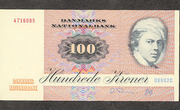 DENMARK Danimarka 100 Kroner 1990 Pick#51t – VF