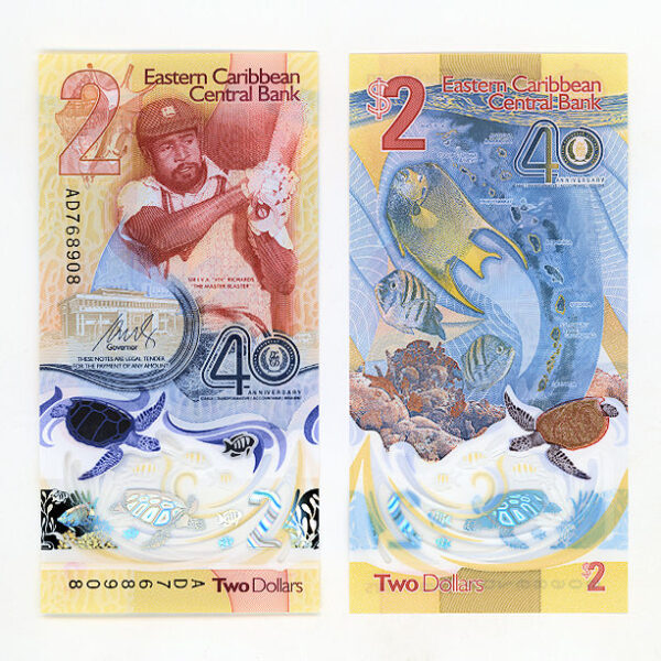 EASTERN CARRIBBEAN Central Bankn 40 Dollars Polymer UNC