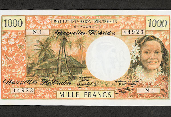 NEW HEBRIDES 1000 Francs - UNC