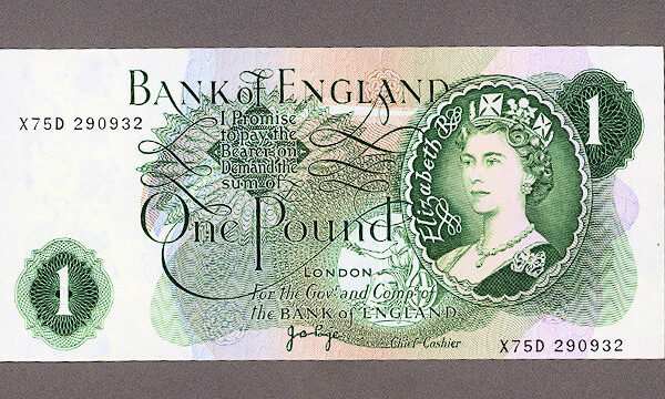 Great Britain 1 Pound W/ Queen 1971 Unc *Ingiltere kraliçe Çil
