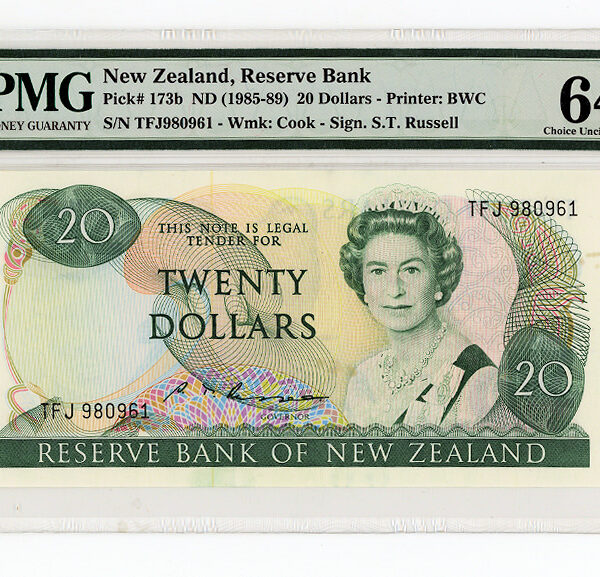 NEW ZEALAND 20 Pound ND 1985-89) Pick # 173b PMG 64 EPQ UNC
