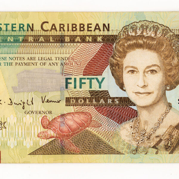 EASTERN CARIBBEAN CENTRAL BANK 50 Dollars 2012 Pick # 54 - EF *ççt
