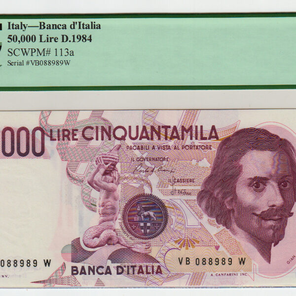 ITALY 50000 Lire 1984 Pick#113a PCGS 64 - UNC
