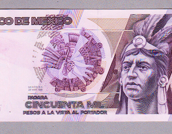 MEXICO 50000 Pesos 1989 Pick # 93b - UNC