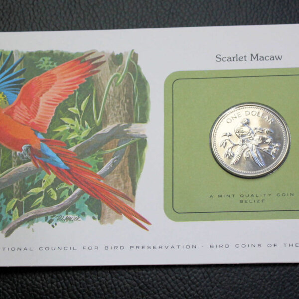 Bird coins of the World Dünya kuşları serisinden Papagan BELIZE 1 Dollar 1980 *Bakır-Nikel