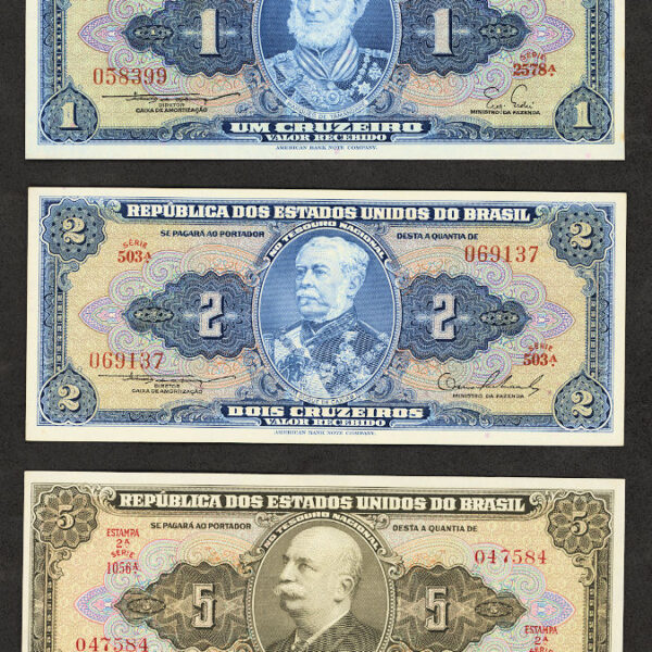 BRASIL Brezilya 1+2+5 Cruzeros UNC*çil