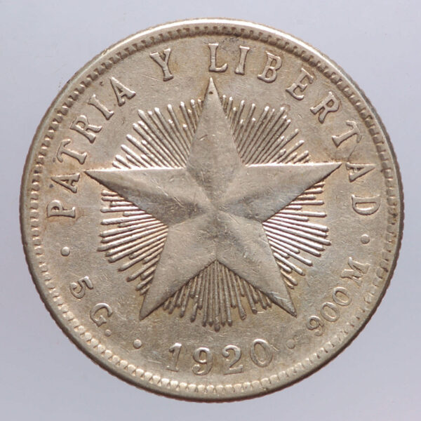 KÜBA 1920 YILI 20 CENTAVO GÜMÜŞ ÇİLALTI *SATILDI - OUT OF STOCK