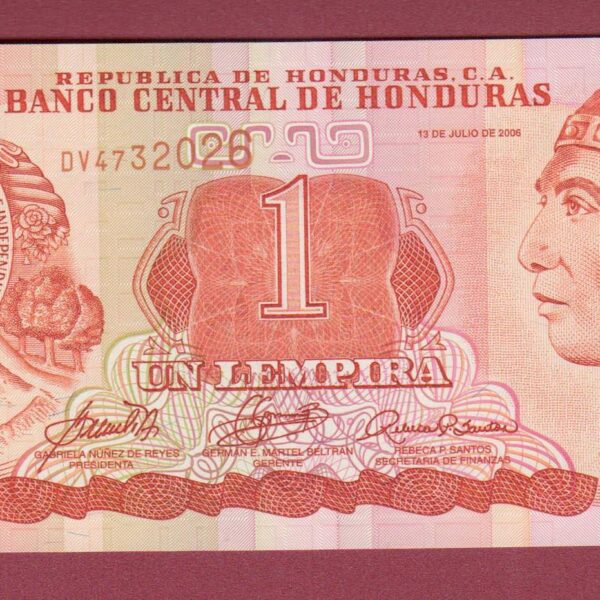 HONDURAS 1 Lempira 2006 - UNC çil banknot