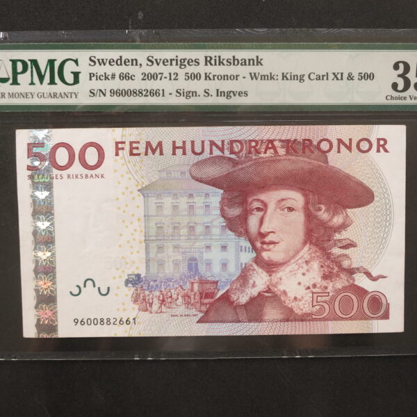 SWEDEN 500 Kronor 2007-12 Pick # 66c PMG 35 VF