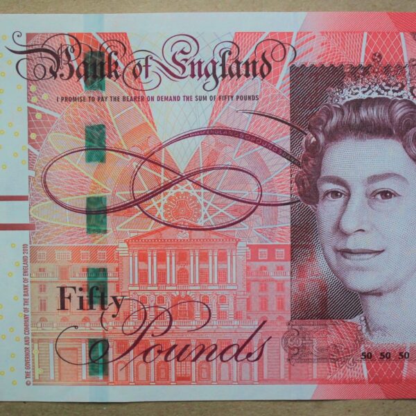 GREAT BRITAIN Ingiltere 50 Pounds Kraliçe çil banknot