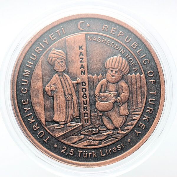 Nasrettin Hoca - Kazan doğurdu - Masal kahramanları serisi no.7 Bronz hatıra parası sertifikalı