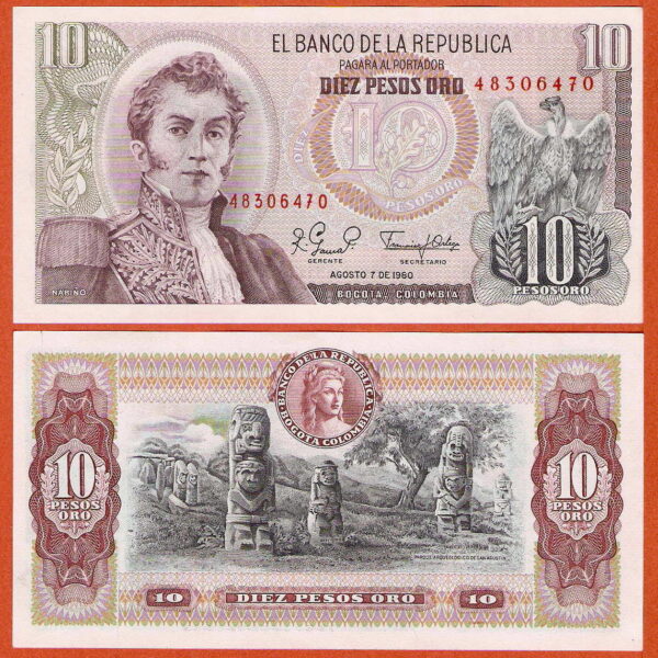 COLOMBIA 10 Pesos 1979 Pick # 407g - UNC *çil ..SATILDI - OUT OF STOCK