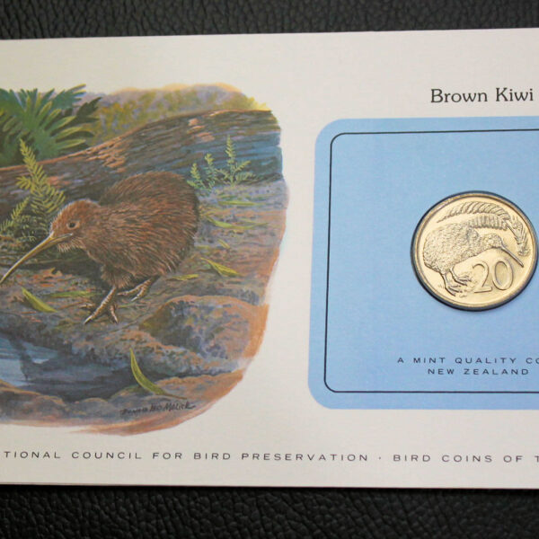 Bird coins of the World Dünya kuşları serisinden KIWI New Zealand 20 Pence 1978 *Nikel
