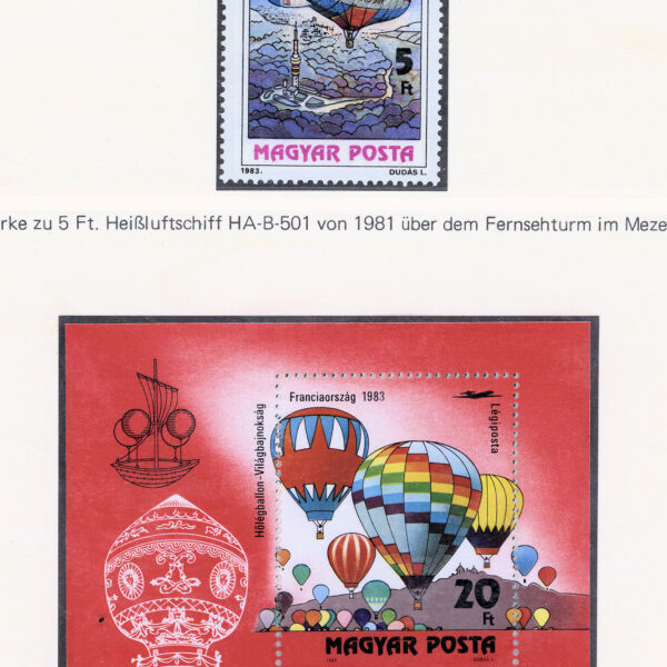 MACARISTAN Hungary Balon temalı Aviatik **MNHSATILDI - OUT OF STOCK SATILDI - OUT OF STOCK SATILDI - OUT OF STOCK