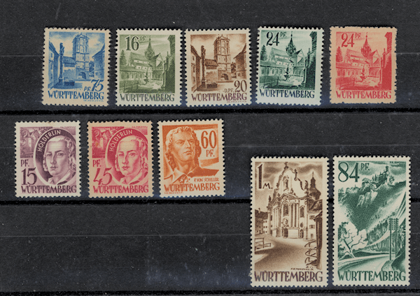 Almanya Deutsche Post WÜRTTEMBERG Mint **MNH