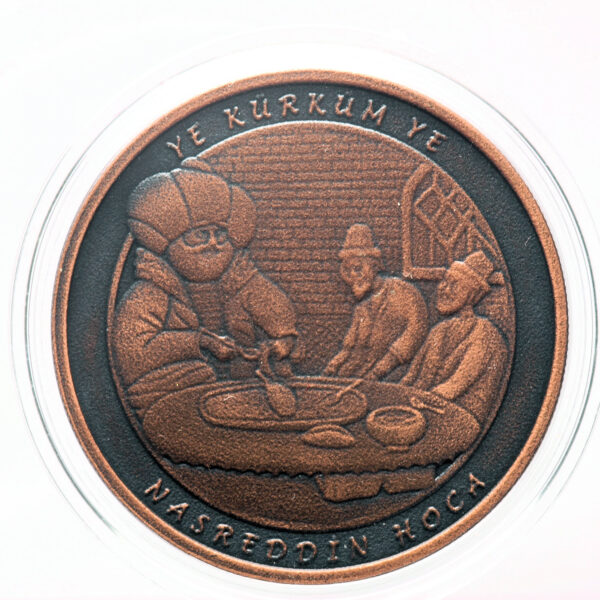 Nasrettin Hoca - Ye kürküm ye - Masal kahramanları serisi no.3 Bronz hatıra parası sertifikalı 2017
